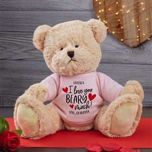 I Love You Beary Much Personalized Teddy Bear - Pink - 34092-P