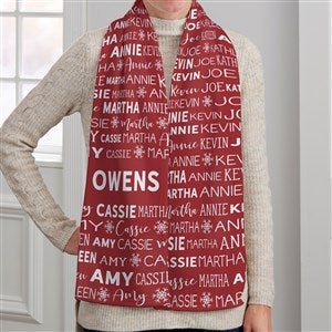 Snowflake Family Personalized Womens Fleece Scarf - 34107-F