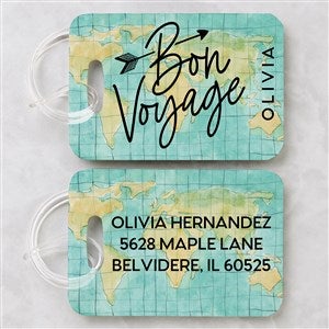 Bon Voyage Personalized Luggage Tag 2 Pc Set - 34118