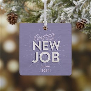 New Job Personalized Square Photo Ornament- 2.75" Metal - 1 Sided - 34150-1M