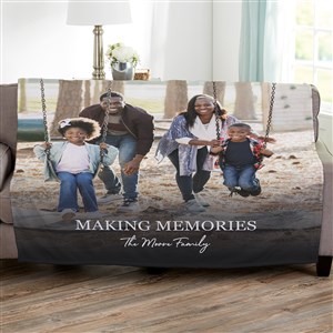 Photo & Message For Family Personalized 50x60 Plush Fleece Blanket - 34193-F