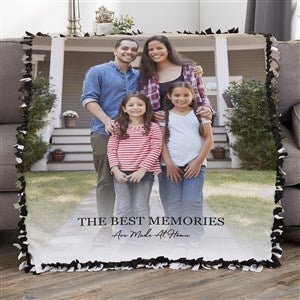 Photo & Message For Family Personalized 50x60 Tie Blanket - 34193-T
