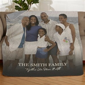 Photo & Message For Family Personalized 50x60 Quilted Blanket - 34193-Q