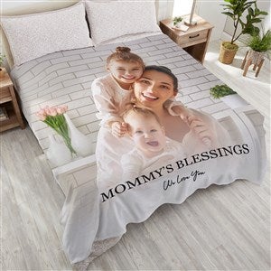 Photo & Message For Her Personalized 90x90 Plush Fleece Blanket - 34194-QU