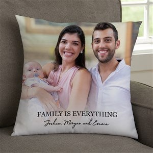 Photo & Message For Family Personalized 14x14 Velvet Throw Pillow - 34197-SV