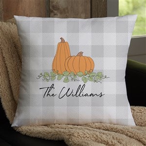 Precious Moments® Pumpkins & Buffalo Check Personalized  18 Throw Pillow - 34212-L