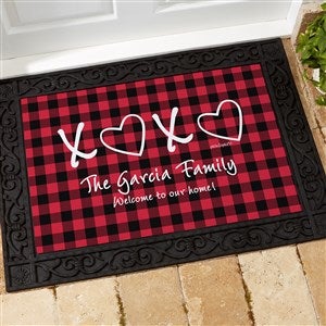 XoXo Red & Black Buffalo Check by philoSophie's®  Personalized Doormat- 18x27 - 34216-S