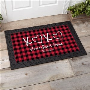 XoXo Red & Black Buffalo Check by philoSophies® Personalized Doormat- 20x35 - 34216-M