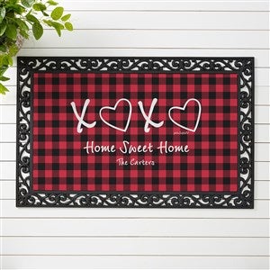 XoXo Red & Black Buffalo Check Personalized Doormat 20x35 - 34216-M