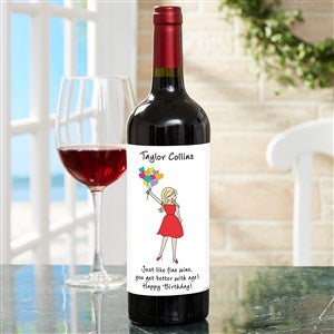 Birthday Balloons philoSophies® Personalized Wine Label - 34220