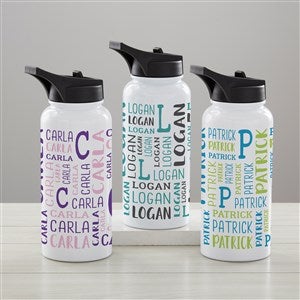 Name & Initial Personalized Double-Wall Vacuum Insulated 32oz Water Bottle - 34244-L