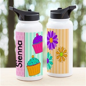 Engraved Water Bottle With Straw For Her