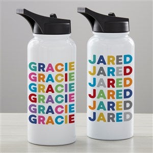 Vibrant Name Personalized Double-Wall Vacuum Insulated 32oz Water Bottle - 34253-L