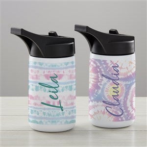 Pastel Tie Dye Personalized Double-Wall Vacuum Insulated 14oz Water Bottle - 34262-S