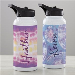 Pastel Tie Dye Personalized Double-Wall Vacuum Insulated 32oz Water Bottle - 34262-L