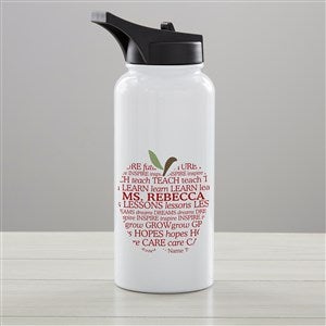 Teachers Apple Scroll Double-Wall Vacuum Insulated 32 oz. Water Bottle - 34263-L