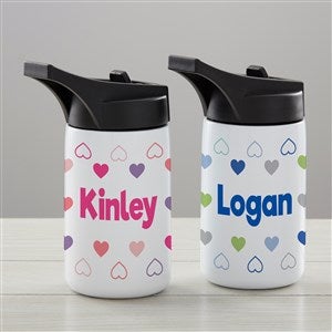 Hearts Personalized Double-Wall Vacuum Insulated 12.5 oz Water Bottle - 34264-S