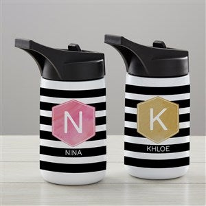Modern Stripe Personalized Double-Wall Vacuum Insulated 14 oz. Water Bottle - 34270-S