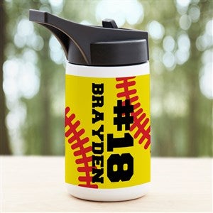 Softball Personalized Vacuum Insulated 14oz Water Bottle - 34275-S