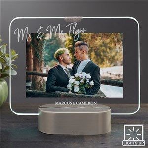 Mx Title Personalized Light Up Glass LED Wedding Picture Frame - 34285