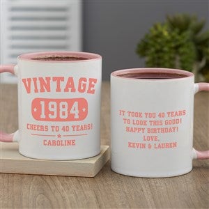 Vintage Birthday Personalized Coffee Mug 11 oz  Pink - 34311-P