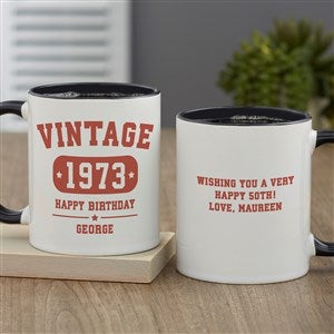 Vintage Birthday Personalized Coffee Mug 11 oz.- Black - 34311-B