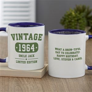 Vintage Birthday Personalized Coffee Mug 11 oz  Blue - 34311-BL