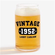 Vintage Birthday Personalized Beer Can Glass - 34315-B