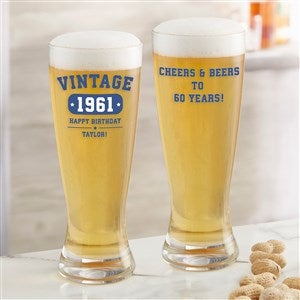 Vintage Birthday Personalized 20oz. Pilsner Glass - 34315