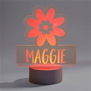 Watercolor Brights Flower Personalized Kids LED Sign - 34318-F