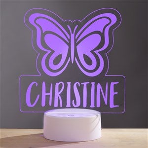 Watercolor Brights Butterfly Personalized Kids LED Sign - 34318-B