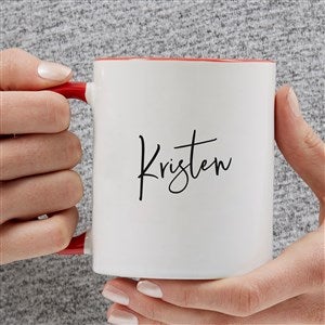 Trendy Script Name Personalized Coffee Mug 11 oz Red - 34322-R