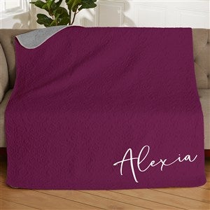 Trendy Script Personalized 50x60 Quilted Blanket - 34328-Q