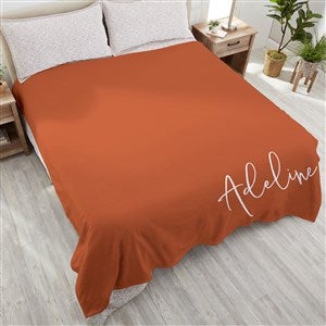 Trendy Script Personalized 90x90 Plush Queen Fleece Blanket - 34328-QU