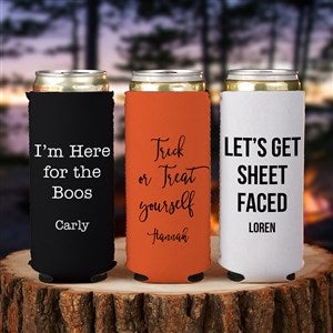 Halloween Expressions Write Your Own Personalized Slim Can Cooler - 34356