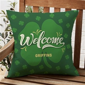St. Patricks Day Personalized Outdoor Throw Pillow - 20”x20” - 34365-L
