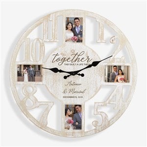 Together They Built Personalized Picture Frame Wall Clock - Whitewashed - 34375-W