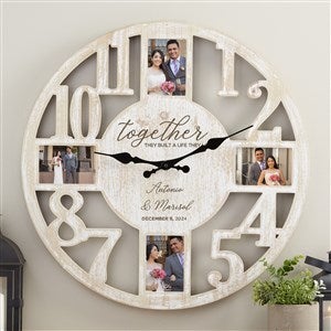 Together They Built Personalized Picture Frame Wall Clock - Whitewashed - 34375-W