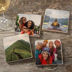 Photo Personalized Tumbled Stone Coaster Set for Her - 34387