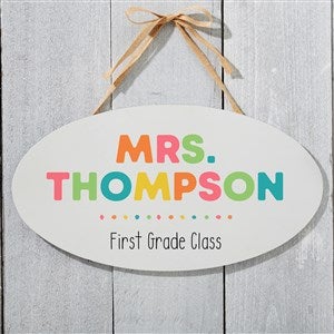 Teachers Classroom Oval Wood Sign - 34395