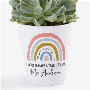 Boho Rainbow Teacher Personalized Mini Flower Pot - 34398