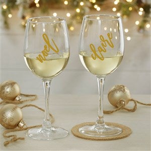 Christmas Cheers Personalized White Wine Glass - 34418-W