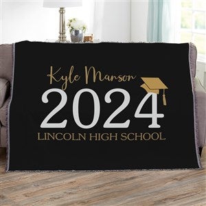 Classic Graduation Personalized 50x60 Woven Throw - 34423-A