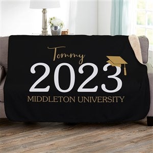 Classic Graduation Personalized 50x60 Sherpa Blanket - 34423-S
