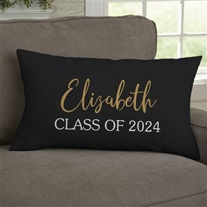 Classic Graduation Personalized Lumbar Throw Pillow - 34424-LB