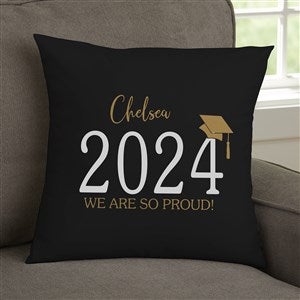 Classic Graduation Personalized 14x14 Velvet Throw Pillow - 34424-SV