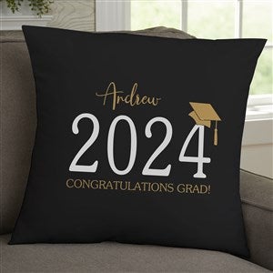 Classic Graduation Personalized 18x18 Velvet Throw Pillow - 34424-LV