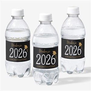 Classic Graduation Personalized Water Bottle Labels - 34428
