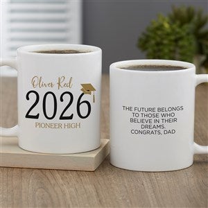 Classic Graduation Personalized Coffee Mug 11 oz.- White - 34429-S