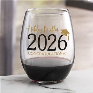 Classic Graduation Personalized Stemless Wine Glass - 34431-S